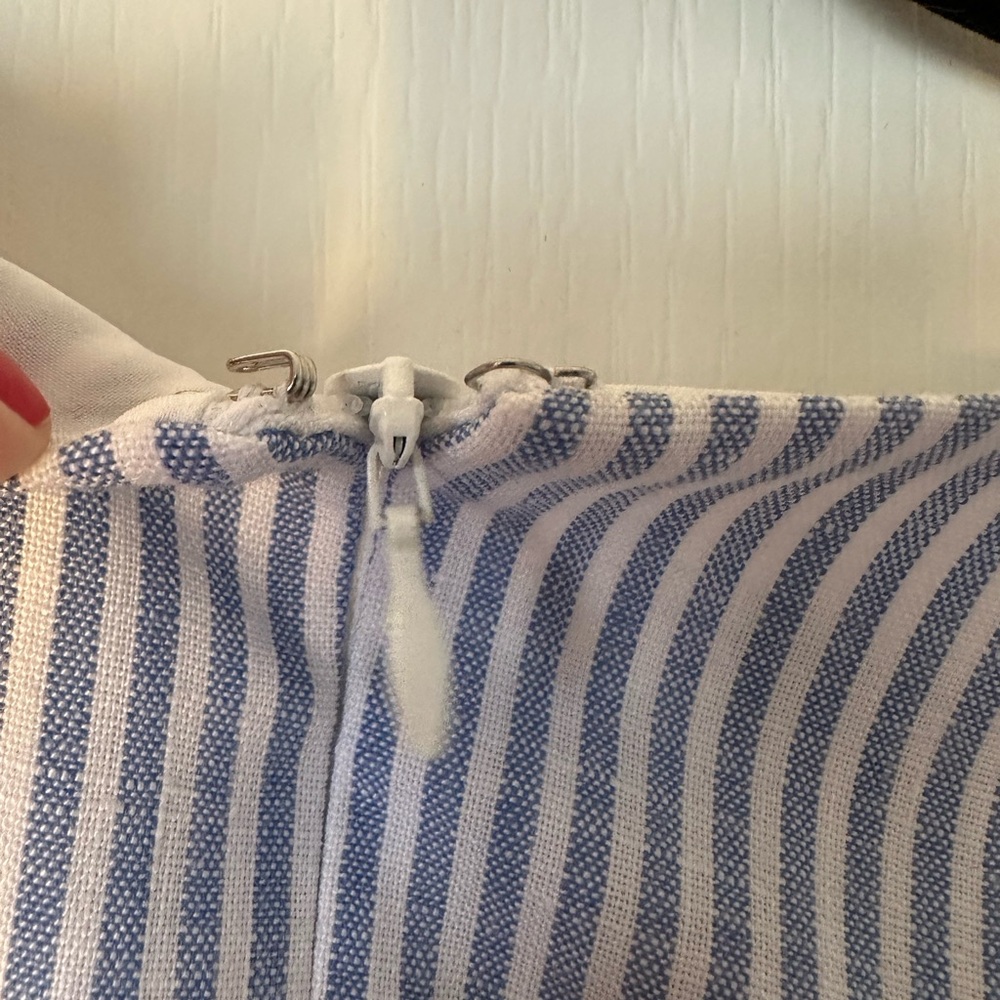Talbots Blue and White Striped Midi Dress - Picture 4 of 10